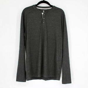 Freefly Bamboo Flex Henley Long Sleeve Shirt Mens Size Medium Heather Black NEW